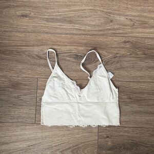 Cream Lace Trim Bralette
